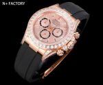 N Factory Rolex Daytona 40mm 7750/4310/4131 Movement 904L Steel Rose Gold Face Diamond Bezel Watch